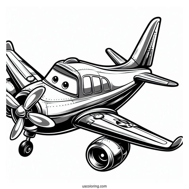 Airplane From Cars Movie To Color