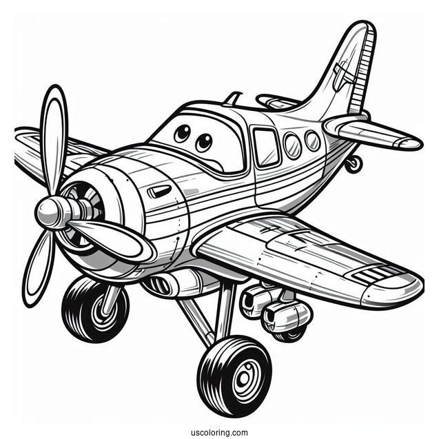 Airplane From Cars Movie To Color
