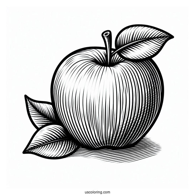 Sketch Of An Apple Coloring Page