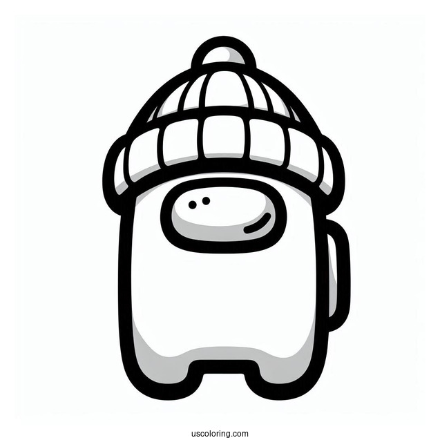 Among Us Crewmate With Beanie Coloring Sheet