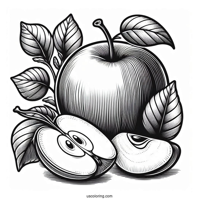 Granny Smith Apple Coloring Page For Kids
