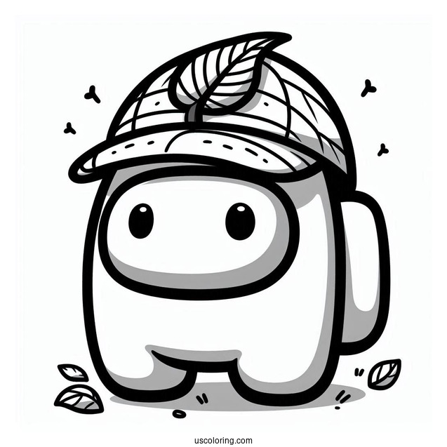 Cute Among Us Crewmate with Leaf Hat