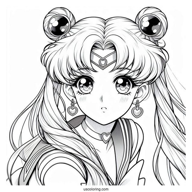 Realistic Sailor Moon Usagi Coloring Sheet