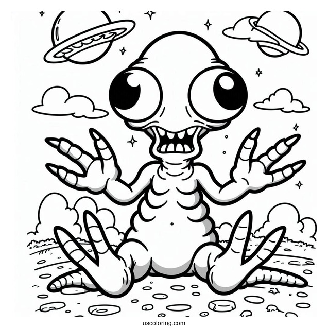 Kodos Alien From The Simpsons Coloring Sheet