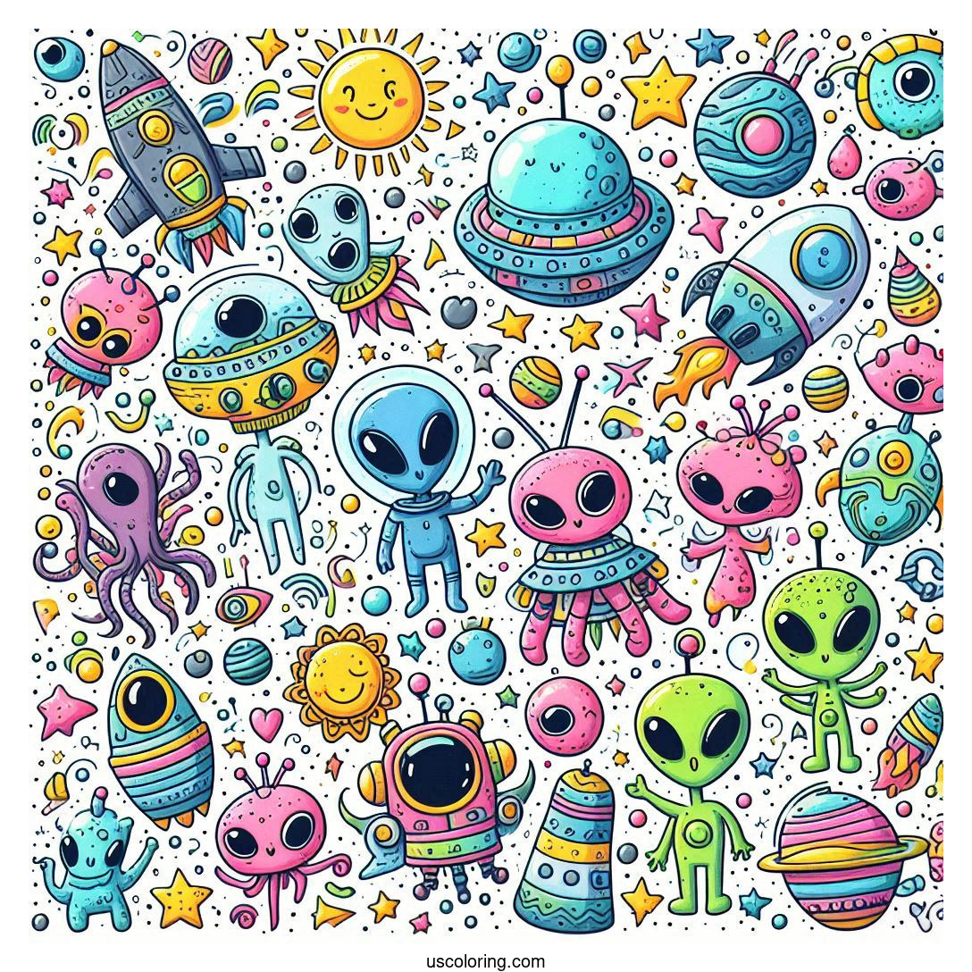 Alien Coloring Pages Featured Image v2