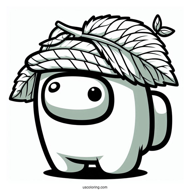 Cute Among Us Crewmate with Leaf Hat