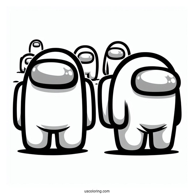 Easy Flash Among Us to Color for Kids