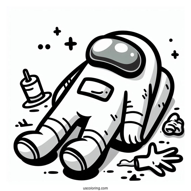 Coloring Sheet of Crewmate_s Dead Body