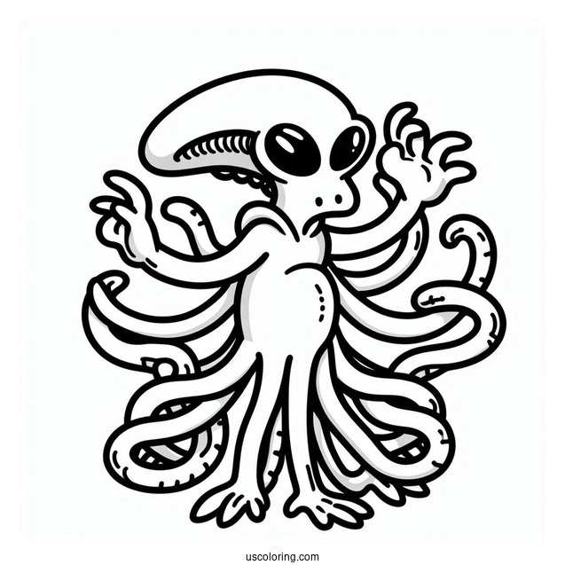 Kodos Alien From The Simpsons Coloring Sheet