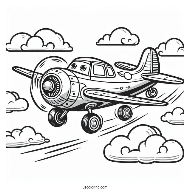 Airplane From Cars Movie To Color