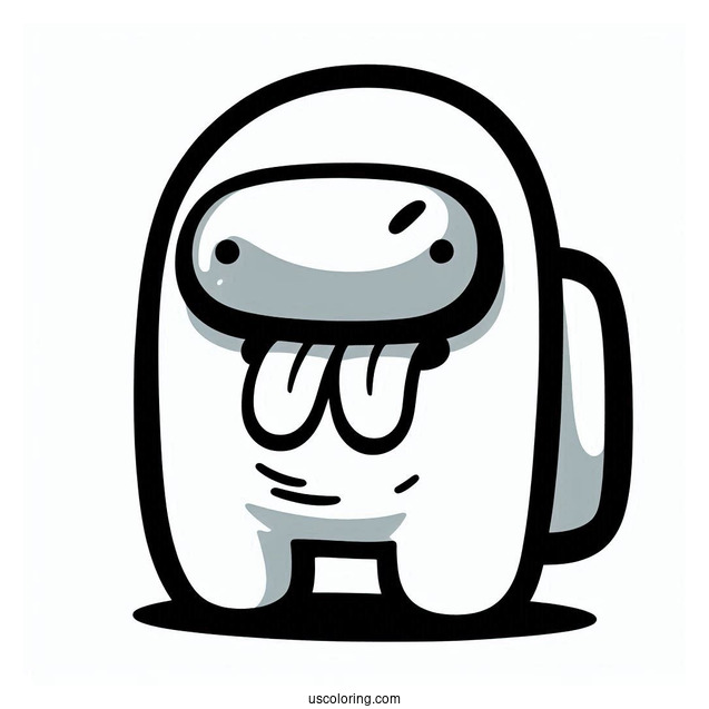 Easy Among Us Imposter With Tongue Out