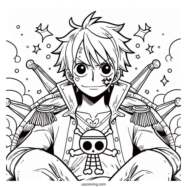 Coloring Page Of One Piece Anime
