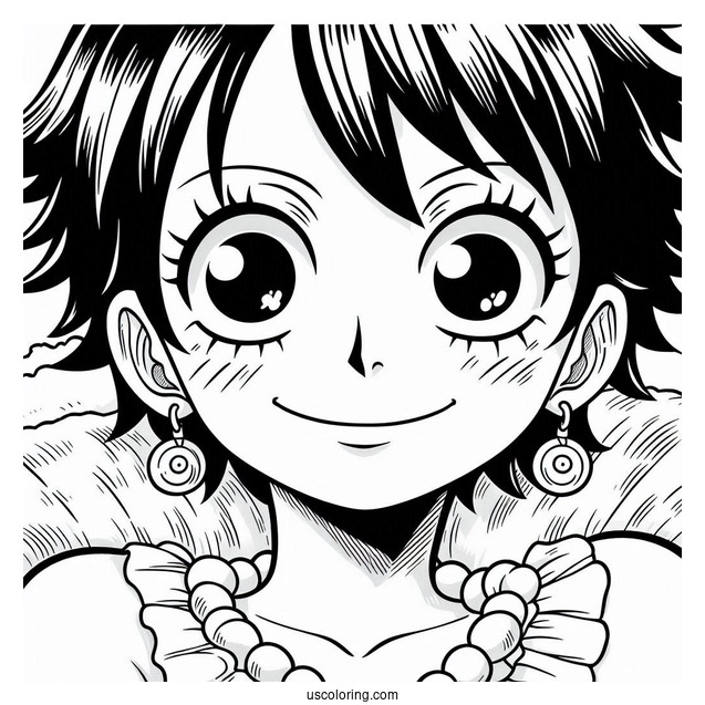 Luffy From One Piece Anime Coloring In