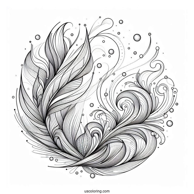Bursts Of Water Abstract Coloring Page