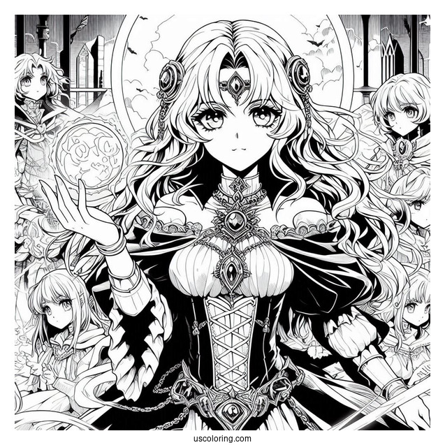 Coloring Sheet Of Castlevania Anime