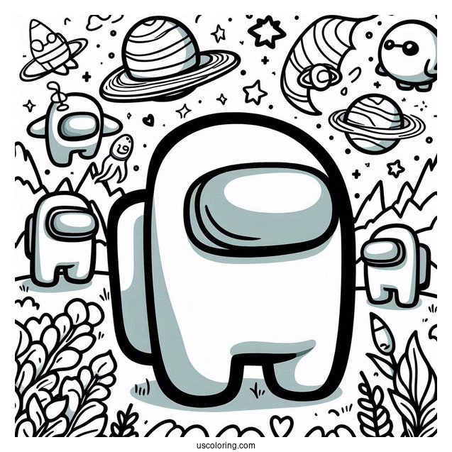 Among Us Adventure Time Coloring In