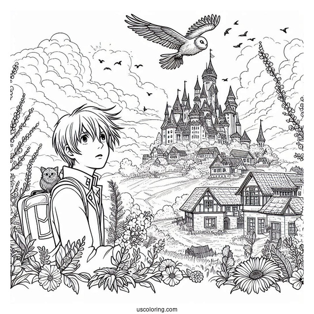Howl_s Moving Castle Coloring Page