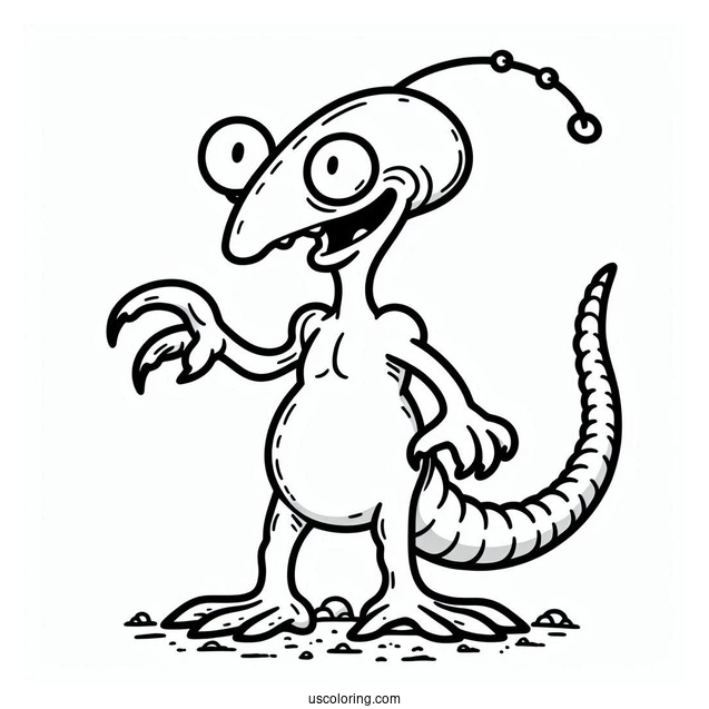 Kodos Alien From The Simpsons Coloring Sheet