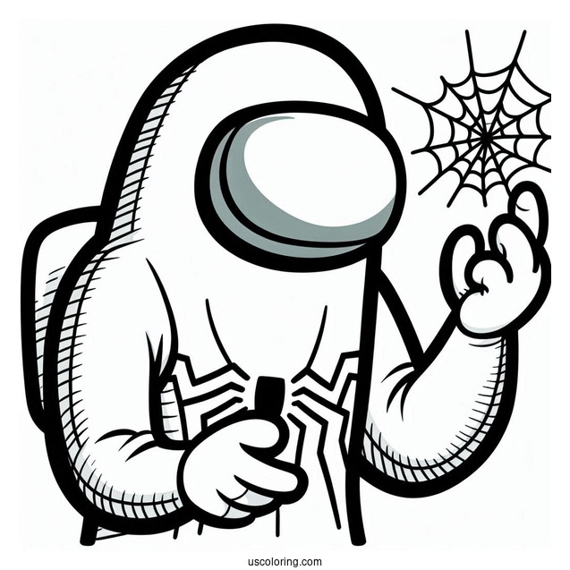 Among Us Spider-Man Using Web