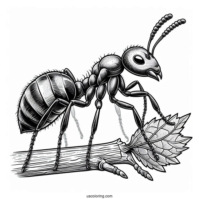 Realistic Fire Ant Coloring Page