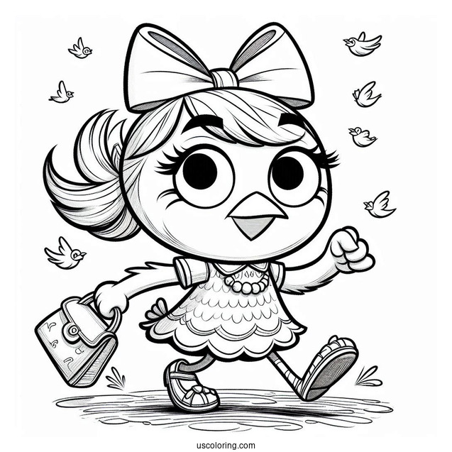 Detailed Matilda Angry Birds Coloring In