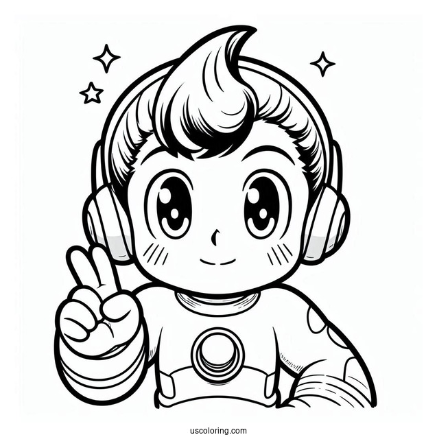 Astro Boy Outline Coloring In For Preschoolers