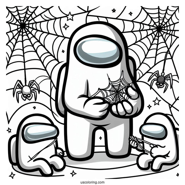 Among Us Spider-Man Using Web