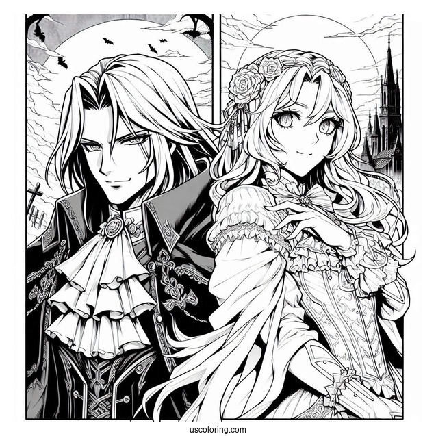 Coloring Sheet Of Castlevania Anime
