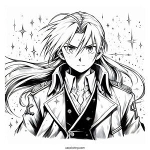 Detailed Fullmetal Alchemist Anime Coloring Page