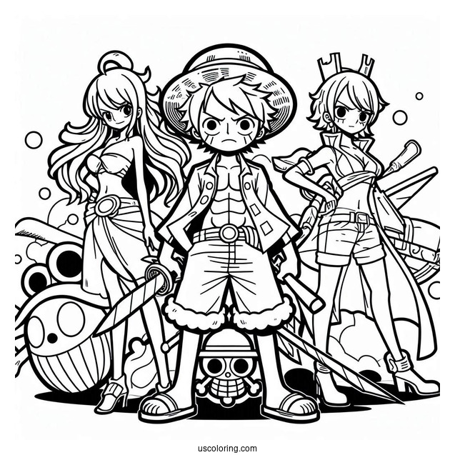 Coloring Page Of One Piece Anime