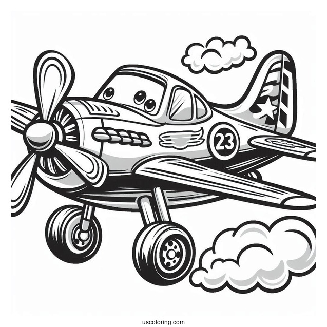 Airplane From Cars Movie To Color