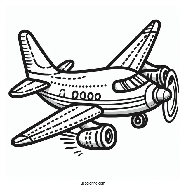 Easy Coloring Page Of A Plane