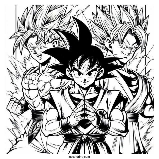 Full Page Dragon Ball Z Poster Coloring Sheet