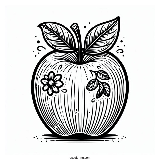 Granny Smith Apple Coloring Page For Kids