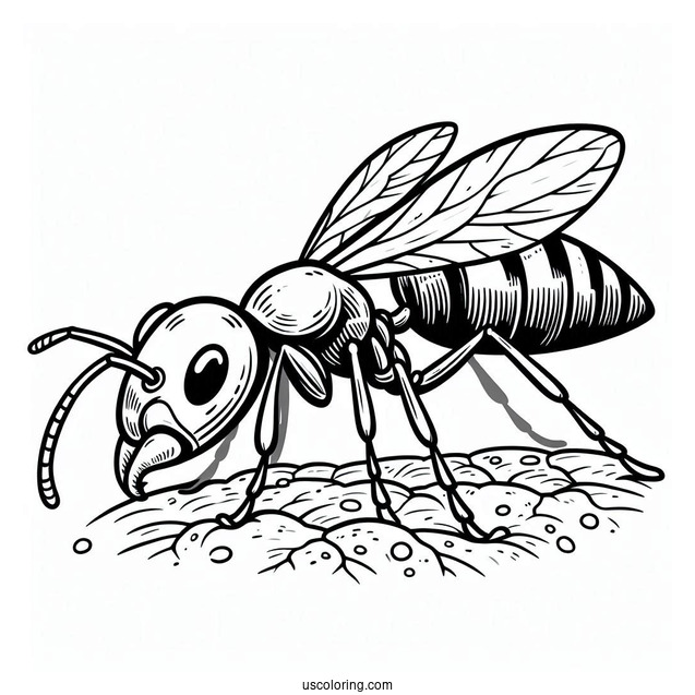 Ant Coloring Page Crawling On The Ground