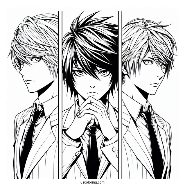 Coloring Page Of Death Note Anime