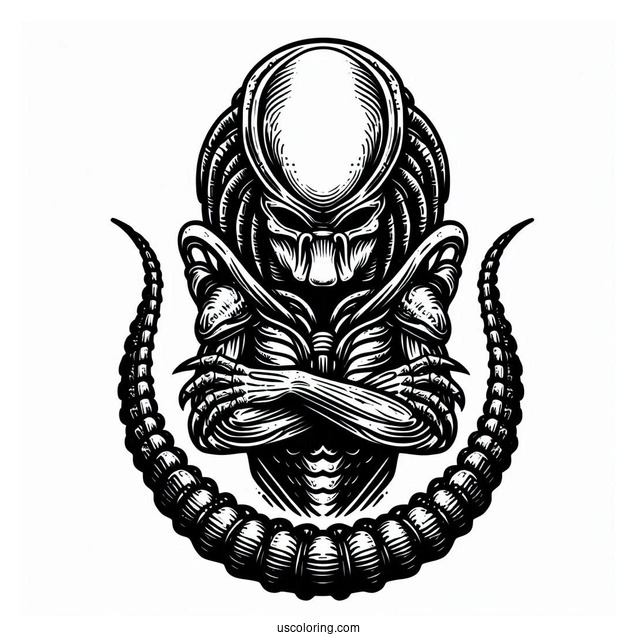 Predator Alien Coloring Page For Adults