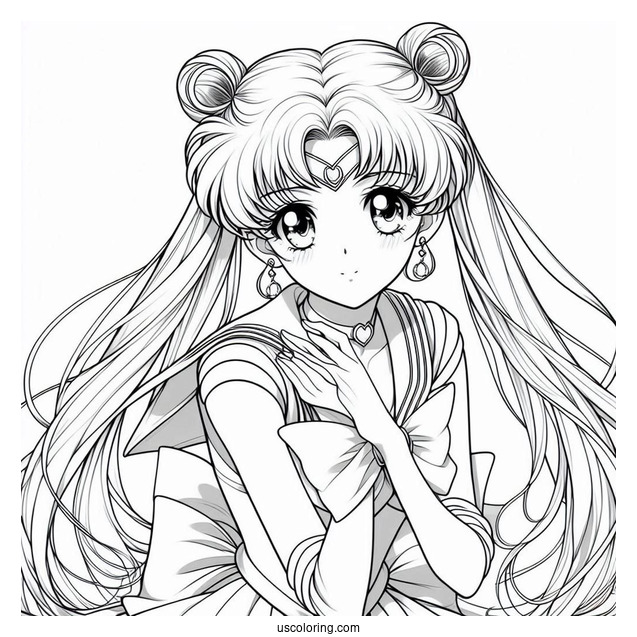 Realistic Sailor Moon Usagi Coloring Sheet