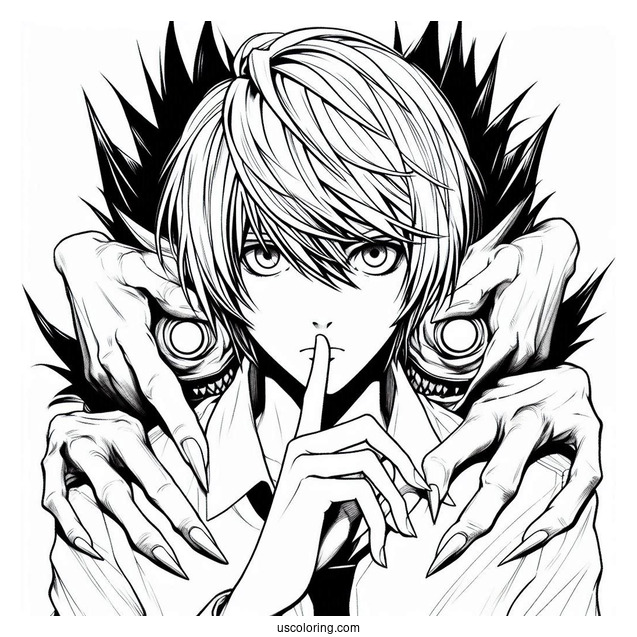 Coloring Page Of Death Note Anime