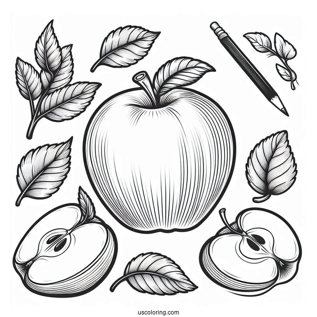 Granny Smith Apple Coloring Page For Kids
