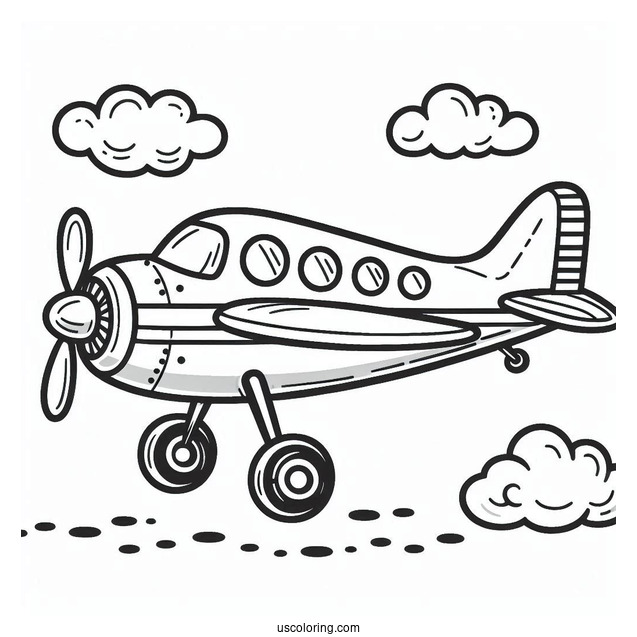 Easy Coloring Page Of A Plane