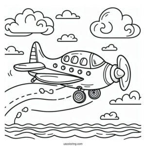 Easy Coloring Page Of A Plane