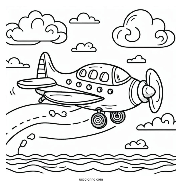 Easy Coloring Page Of A Plane
