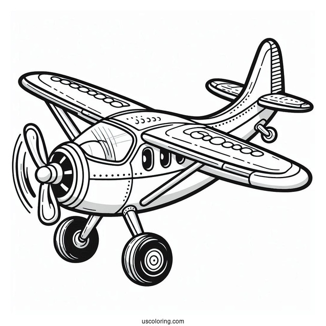 Easy Coloring Page Of A Plane