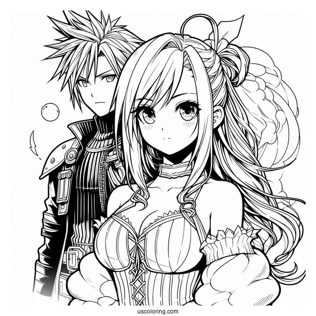 Coloring Page Of Final Fantasy VII