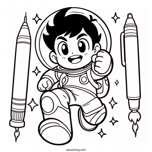 Astro Boy Outline Coloring In For Preschoolers