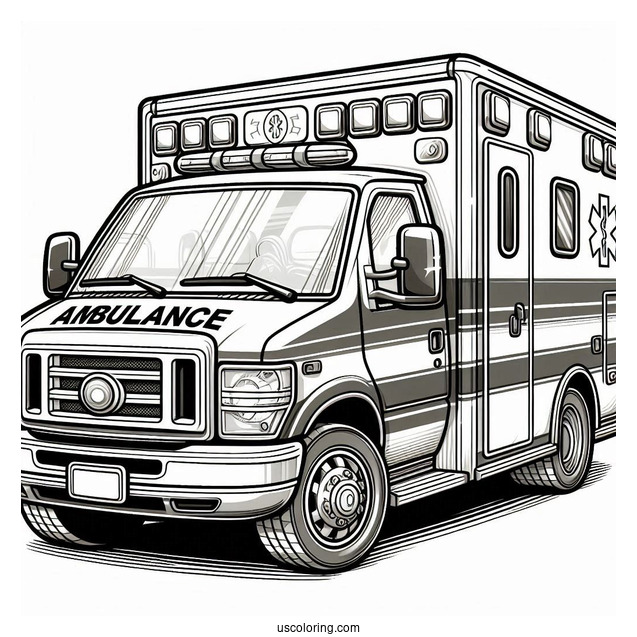 Ambulance Coloring Page With Open Doors