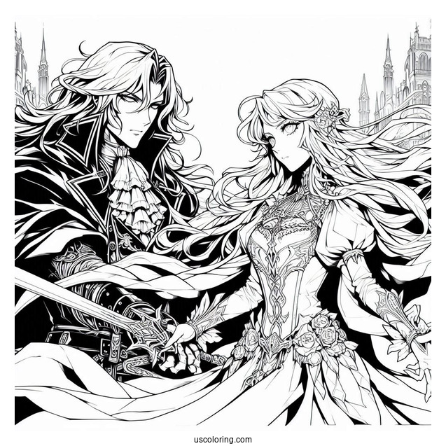 Coloring Sheet Of Castlevania Anime
