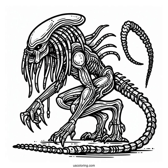 Predator Alien Coloring Page For Adults