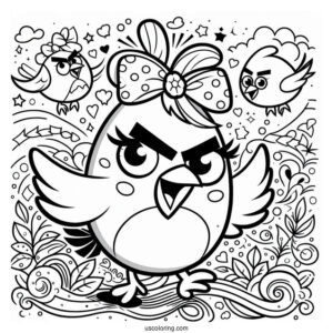 Detailed Matilda Angry Birds Coloring In